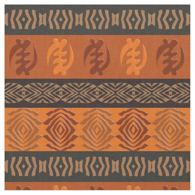 Tecido Padrão étnico africano com símbolos Adinkra (Detalhe)