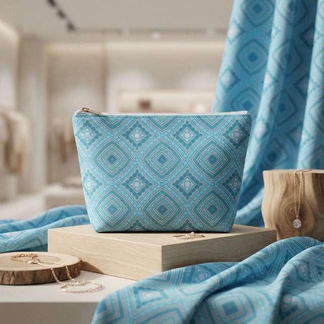 Tecido Padrão Étnico de Boho Azul de Casa Azul Turquesa (Criador carregado)