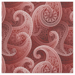 Tecido Padrão Exótico de Paisley Vermelho