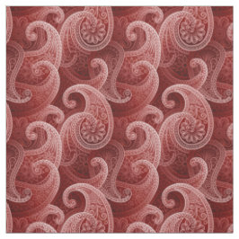 Tecido Padrão Exótico de Paisley Vermelho
