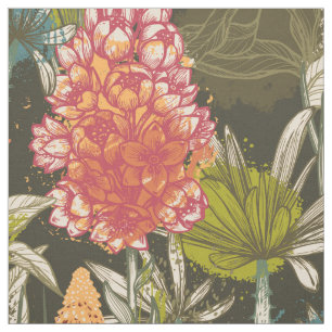 Tecido Padrão Floral Abstrato africano multicolorido