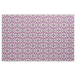 Tecido Padrão Floral Abstrato Vibrante