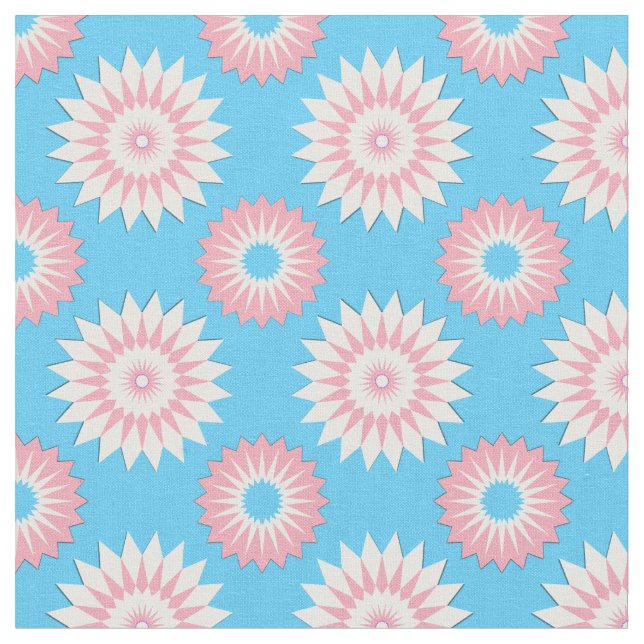 Tecido Padrão floral azul uniforme do Orgulho Transgênero (Detalhe)