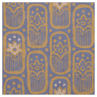 Tecido Padrão floral azul vítreo no estilo indiano.