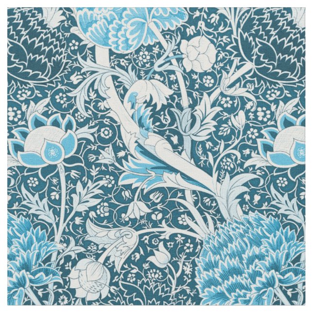 Tecido Padrão Floral Azul William Morris Pré-Rafaelitas (Detalhe)