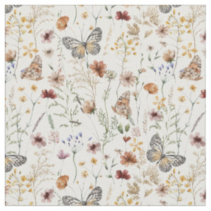 Tecido Padrão Floral Boho
