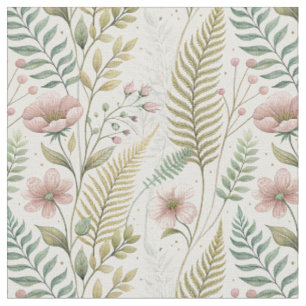 Tecido Padrão Floral Botânico de Flor de Blush Pintado à