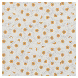 Tecido Padrão Floral Branco Chamomile