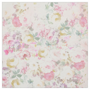Tecido Padrão floral branco cor branca, cor-de-rosa, cor