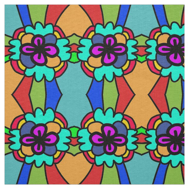 Tecido padrão floral colorido (Modelo)