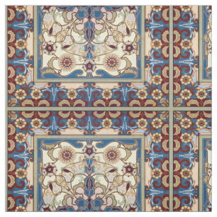 Tecido Padrão Floral da Dragonfly Era Art Nouveau