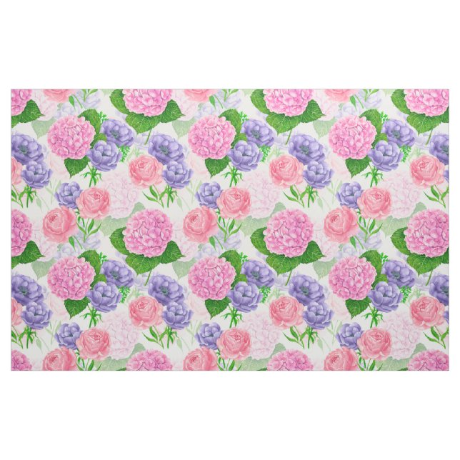 Tecido Padrão floral de aquarela (Fat Quarter)