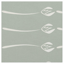 Tecido Padrão Floral de Arte Verde da Cinza Deco Tulip