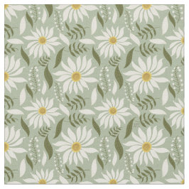 Tecido Padrão Floral de Casa Branca Daisy Mint