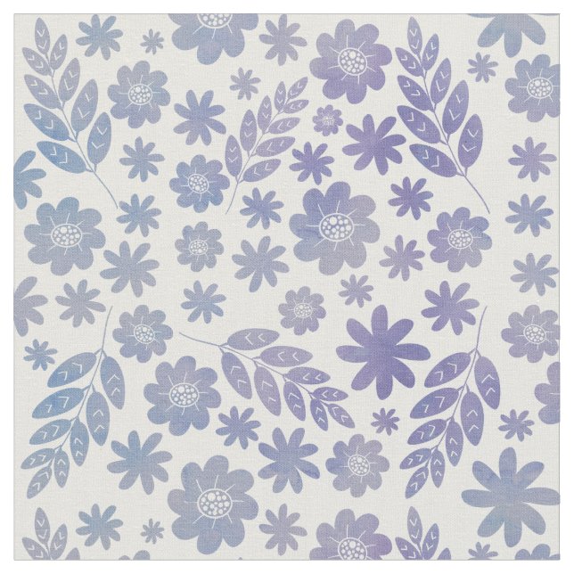 Tecido Padrão Floral de cinza e Lavanda (Detalhe)