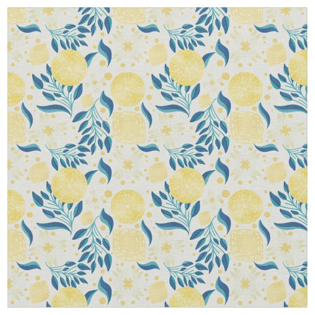 Tecido Padrão Floral de Lemon Citrus (Detalhe)