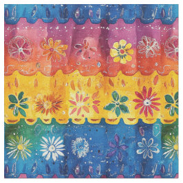 Tecido Padrão Floral de Stripe Escalado-Papel Picado