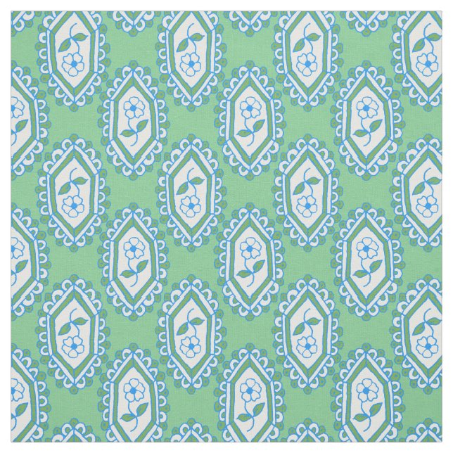 Tecido Padrão Floral de Viagem Azul Chic Periwinkle (Modelo)