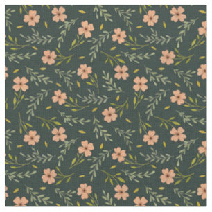 Tecido Padrão Floral em Aquarela Verde Escuro Dainty Dits