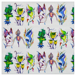 Tecido Padrão Floral Exótico de Aquarela de Verão