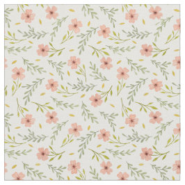 Tecido Padrão Floral Pastel em Aquarela Delicado e Minuci
