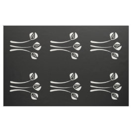 Tecido Padrão Floral Preto Branco abstrato Art Deco