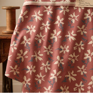 Tecido Padrão floral retrô em estilo boho. Margarida abst