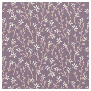 Tecido Padrão floral retrô no estilo boho. Sakura rosa.