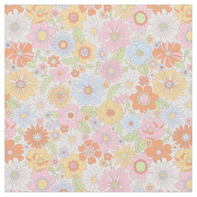 Tecido Padrão Floral Retroativo (Detalhe)