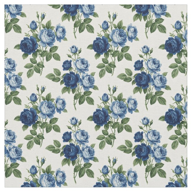 Tecido Padrão Floral Rosa Azul (Detalhe)