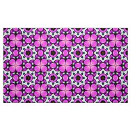 Tecido Padrão floral rosa decorativo em estilo vibrante 