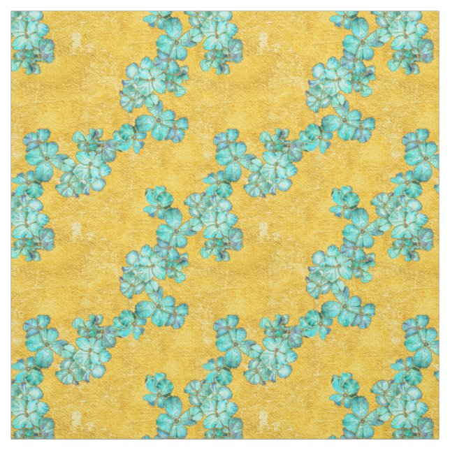 Tecido Padrão floral texturizado do Teal e do Ouro (Modelo)