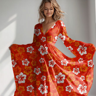 Tecido Padrão floral tropical Hawaiian Hibiscus