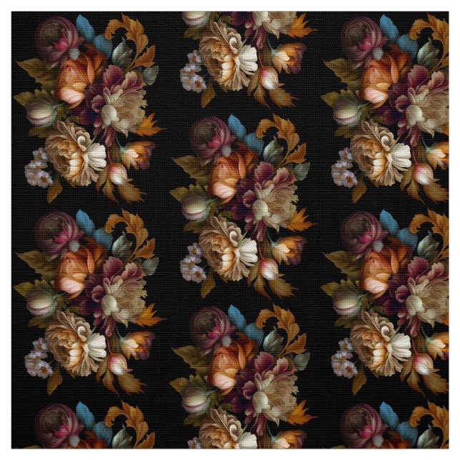 Tecido Padrão Floral "Velho Mundo" Romântico (Modelo)