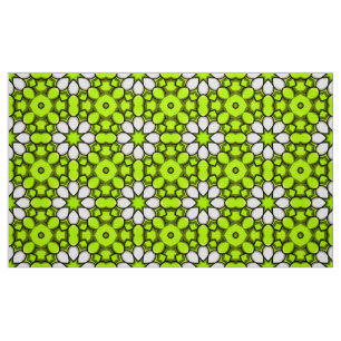 Tecido Padrão floral verde decorativo em estilo vibrante