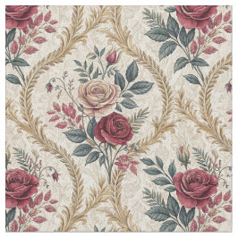 Tecido Padrão Floral Vintage Damasco Rosa Barroco Ornamen