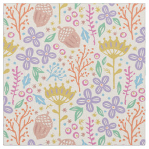Tecido Padrão floral vintage no estilo boho.