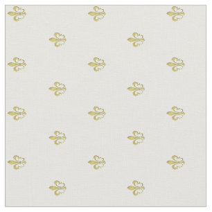Tecido Padrão Francês Fleur de Lis, Dourado metálico