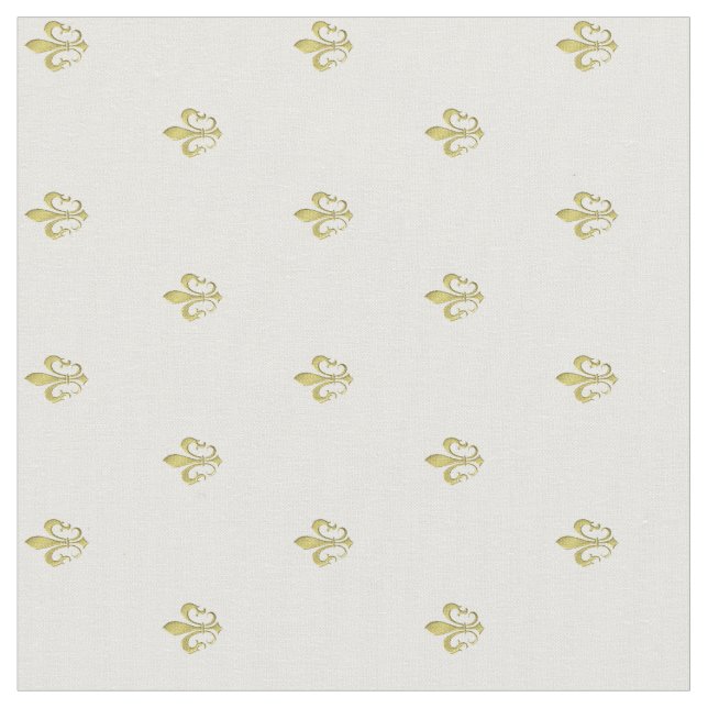 Tecido Padrão Francês Fleur de Lis, Dourado metálico (Detalhe)