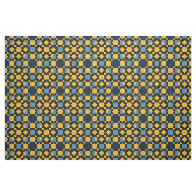 Tecido Padrão Geométrico Abstrato com Cores Vibrantes (Fat Quarter)