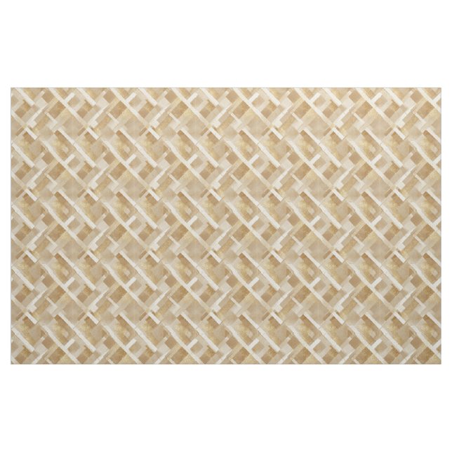 Tecido Padrão Geométrico Abstrato Dourado com Metallic (Fat Quarter)