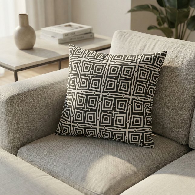 Tecido Padrão Geométrico abstrato moderno Preto e Branco (Criador carregado)