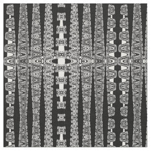 Tecido padrão geométrico abstrato, preto e branco,