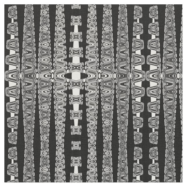 Tecido padrão geométrico abstrato, preto e branco, (Detalhe)