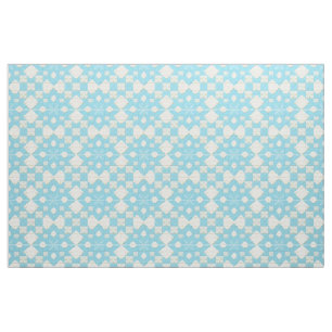 Tecido Padrão Geométrico Azul e Branco
