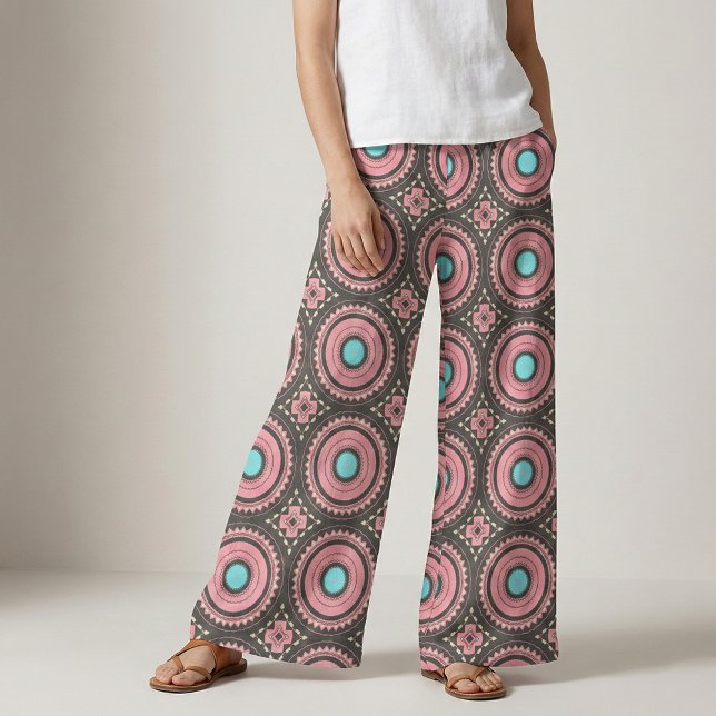 Tecido Padrão Geométrico bonito de Boho Rosa (Criador carregado)