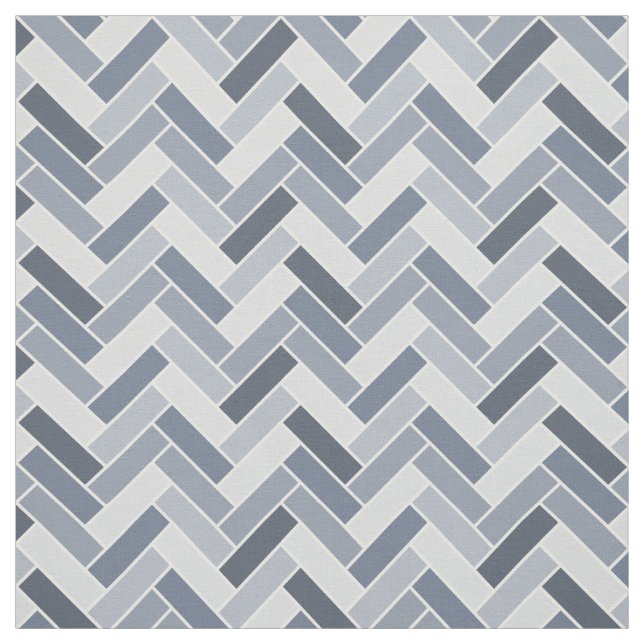 Tecido Padrão Geométrico Cinza Azul Herringbone (Modelo)
