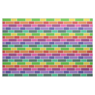 Tecido Padrão Geométrico Colorido de Brick Moderno