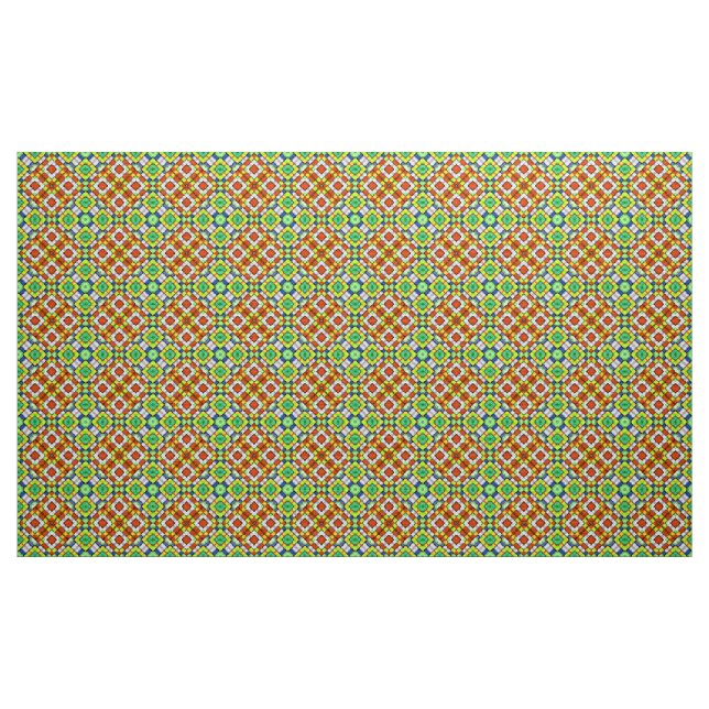 Tecido Padrão geométrico colorido em (Jarda)