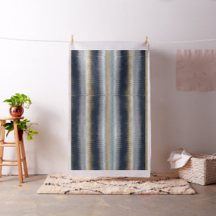 Tecido Padrão Geométrico da Cinza Azul Dourada Ikat Zigza